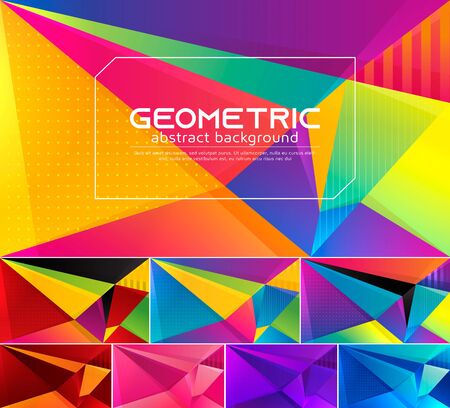 Colorful vector geometric abstract background. Applicable for web background, design element ,wall poster, landing page, wall paper, and social media elementのイラスト素材