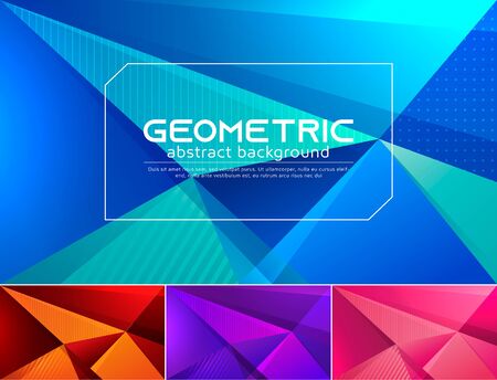 Colorful vector geometric abstract background. Applicable for web background, design element ,wall poster, landing page, wall paper, and social media elementのイラスト素材