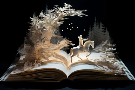 stories or fairy tales that come out of books, book days for children increasingly like to readの素材