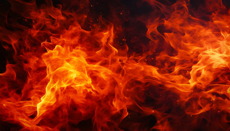 Abstract blaze fire flame texture background. Fire flames on black backgroundの素材