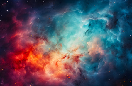 Space background with nebula and stars. Elements of this image furnished by NASAの素材