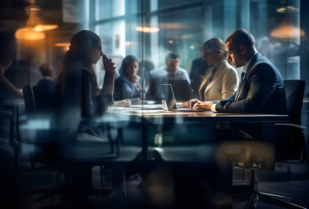 Business People Meeting Discussion Working Office Concept. Businessmen Teamwork Concept.の素材