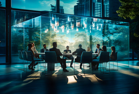 group of Business people having a meeting in the conference room. Business people working together in a modern office.の素材