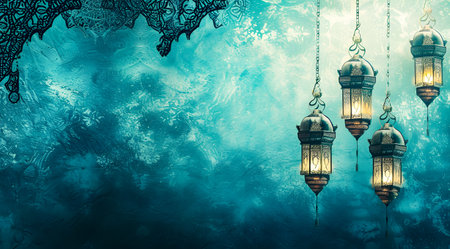 Ramadan Kareem background with arabic lanterns. Ramadan Kareem backgroundの素材