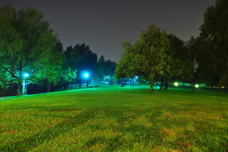 Peaceful Yishun Neighbourhood Park, by nightの写真素材