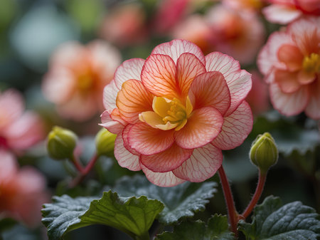 Begonia is a genus of flowering plants in the Begonias family.の素材