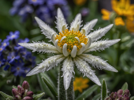 Edelweiss: The Rare Alpine Bloom That Thrives in Harsh Heights, Symbolizes Love and Bravery, and Holds a Legendary Status in Folklore, Music, and Mountain Loreの素材