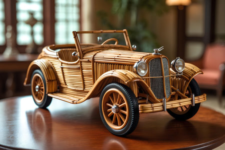 Bamboo Miniature Car Decor For Green Interiors, Offering A Playful Yet Purposeful Accent Piece That Inspires Thoughtful Living Through Natural Craftの素材