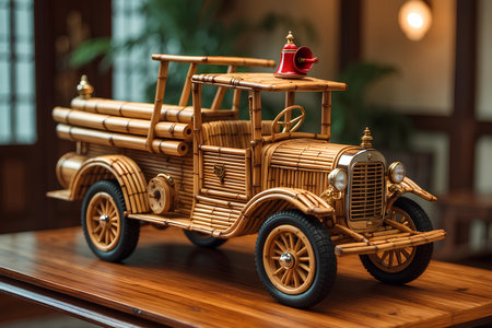 Bamboo Miniature Car Collectible Creations For Those Who Value Purpose In Their Purchases, Made With Heart, Hands, And A Commitment To Environmental Healthの素材