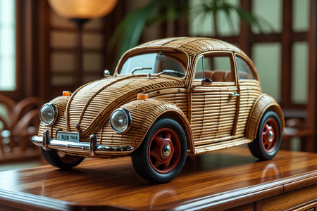 Bamboo Miniature Car Wooden Masterpieces Youâll Want To Collect And Display, Each One Uniquely Crafted With Bamboo And Bursting With Eco-Conscious Charmの素材