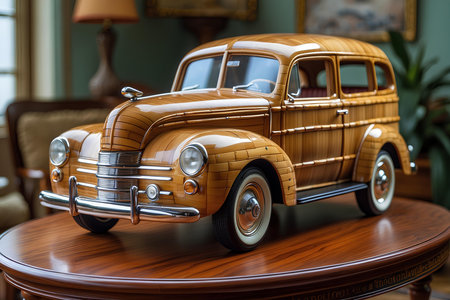 Bamboo Miniature Car Toys That Merge Imagination And Responsibility, Built From Natural Bamboo For Children And Adults Who Value Eco-Friendly And Artistic Playの素材