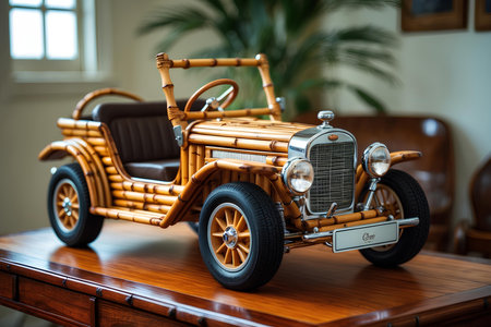 Bamboo Miniature Car Models Designed To Spark Joy And Environmental Awareness, Beautifully Crafted From Bamboo And Perfect For Collectors Or Thoughtful Giftingの素材