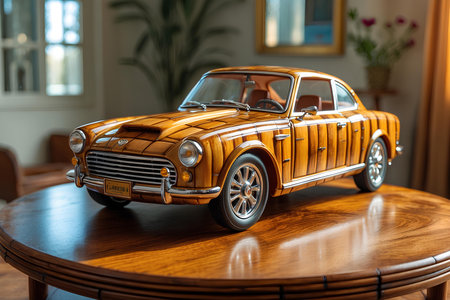 Bamboo Miniature Car Handicrafts That Combine Storytelling, Culture, And Environmental Purpose Into Beautiful Toy Models For Display Or Playの素材