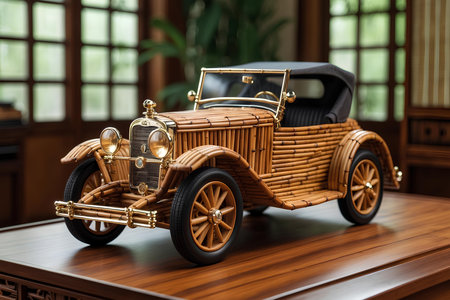 Bamboo Miniature Car Creations Made To Capture Imagination While Highlighting The Value Of Renewable Resources In Everyday Play And Decorの素材