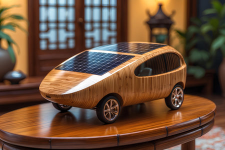 Bamboo Miniature Car Crafts Designed For Eco Events, Fundraisers, Or Corporate Gifts That Promote Sustainability And Culture Through Creative Giftingの素材