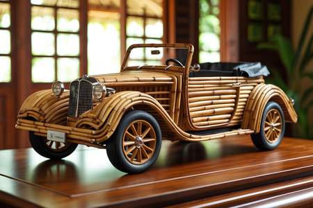 Bamboo Miniature Car Designs For Minimalist Homes That Embrace Eco Living, Natural Aesthetics, And The Charm Of Handmade Craftsmanship Passed Through Generationsの素材