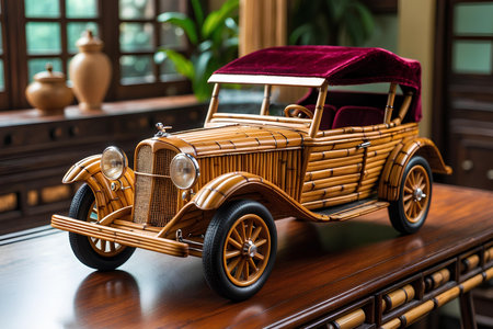Bamboo Miniature Car Handicrafts That Combine Sustainability With Creativity, Designed To Be Long-Lasting Toys And Beautiful Display Pieces For Eco-Loving Collectorsの素材