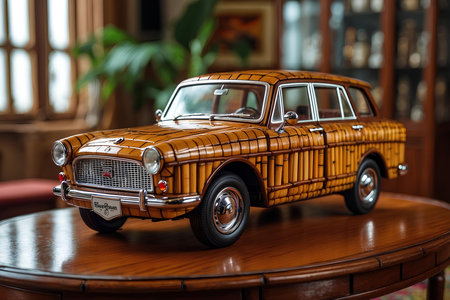 Bamboo Miniature Car Models Handcrafted By Artisans Using Sustainable Materials, Ideal For Unique Gifts Or Eco-Conscious Home And Office Decorationsの素材