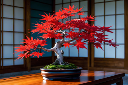 Japan Bonsai Plant sustainability: Discover how this ancient gardening practice promotes environmental mindfulness and long-term harmony with nature.の素材