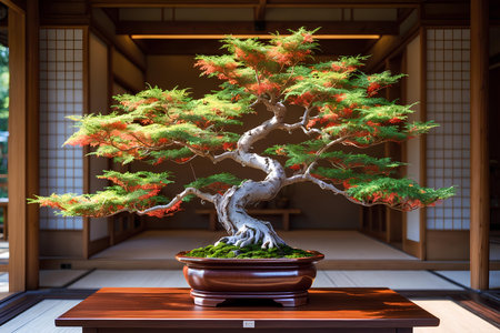 Japan Bonsai Plant and climate challenges: Learn how to adapt bonsai care routines to suit tropical, dry, or cold environments while keeping the tree healthy.の素材