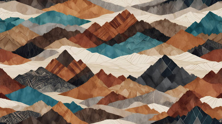 Seamless pattern with multicolored geometric shapes. Vector image.の素材