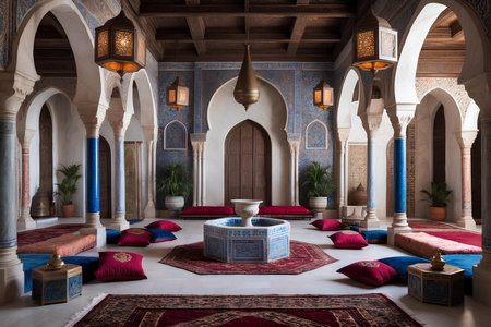 Interior classic & unique living room design of the Alhambra palace in Granada, Spainの素材