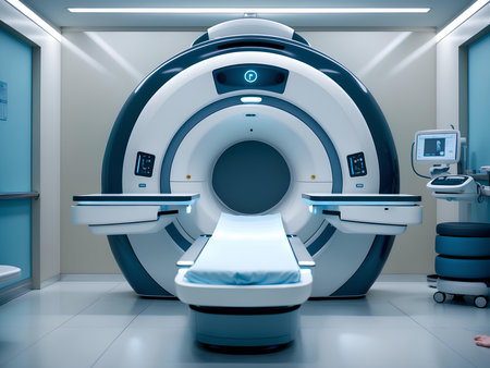 CT scanner in the hospital. 3D rendering. Computer digital image.の素材