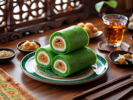 Korean traditional sweets Yakgwa, glutinous rice cake.の素材