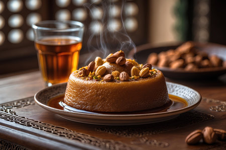 Traditional turkish dessert baklava with cashew, walnuts.の素材