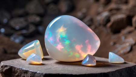 Crystal ball on a wooden background. 3d render illustration.の素材