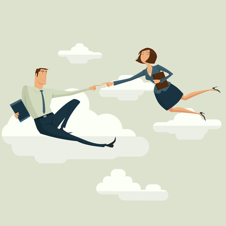 The Creation of Adam in business style vector illustration.のイラスト素材