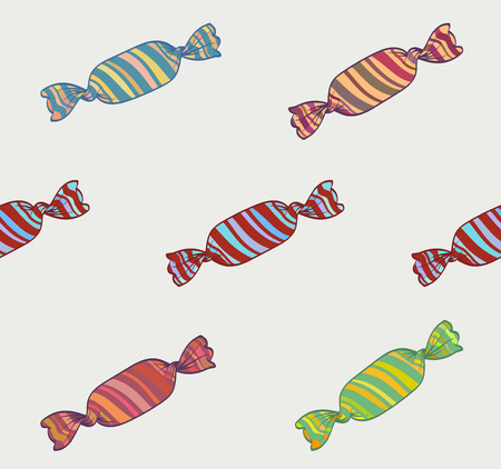 Multi-colored candy on isolated background.のイラスト素材