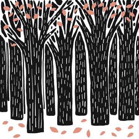 Nature. Cute vector illustration of landscape natural backgroundのイラスト素材