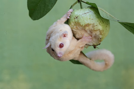Sugar glider (Petaurus breviceps) on treeの写真素材