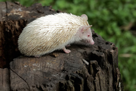 White albino hedgehog (Erinaceus europaeus)の写真素材