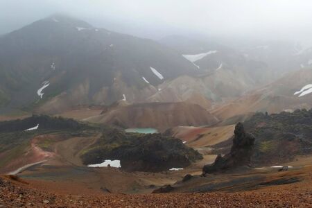 Rainbow Mountains Landmannalaugar in interior on Iceland - amazing colorful mountainsの写真素材