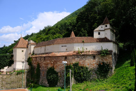 Brasov, Transylvania, Romania - The historic center of the city. Brasov is charming antique town located at the foot of the Carpathians.のeditorial素材