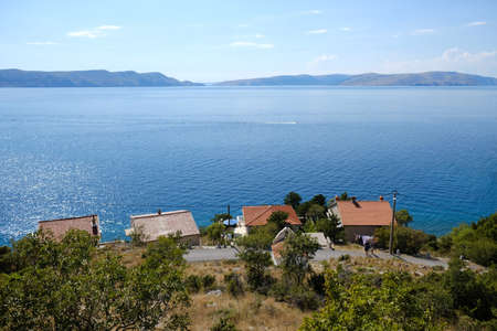 Beautiful view of Sveti Juraj, Croatia. A small quiet port village on the Adriatic with crystal...