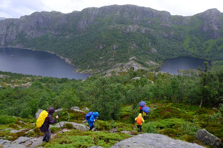 Beautiful mountain trail 7 Peaks (7-toppturen Strand) located near JÃ¸rpeland in Rogaland, Norway....