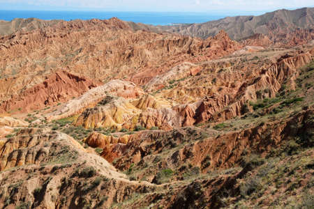 Kyrgyzstan. The Fairytale canyon or Skazka Canyon, a colorful natural attraction on the southern...