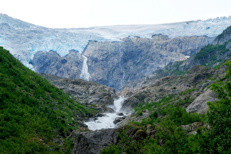 The tongue of the Buerbreen Glacier, Norway