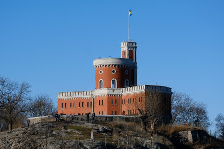 Stockholm, Sweden - circa February 2023: The beautiful historical Kastellet citadel on the islet Kastellholmen in central Stockholm, Swedenのeditorial素材