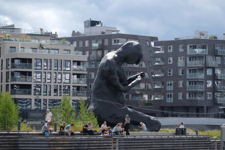 Oslo, Norway - 25 July 2023: Metal sculpture "Mother" at the Munch Museum in Osloのeditorial素材