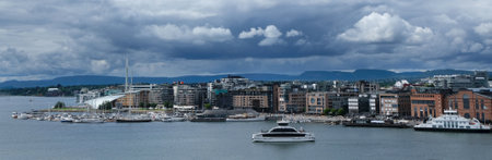 Oslo, Norway - 25 July 2023: HovedÃ¸ya - an island in Norway, in the Oslofjord. Sailboats at the marinaのeditorial素材