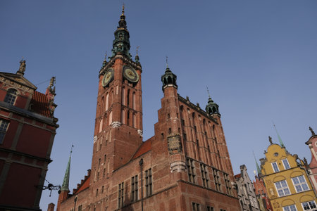 Main town hall in Old Town of Gdansk, Polandの写真素材
