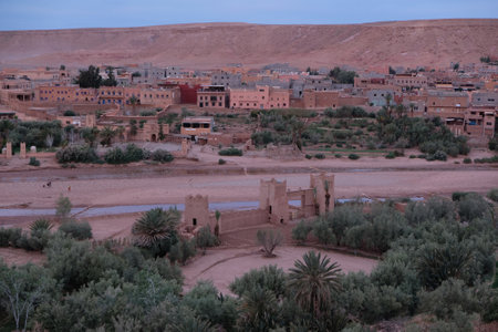 Ait Ben Haddou, famous berber ksar (fortified village) in Morocco. Many films have been shot here.の写真素材