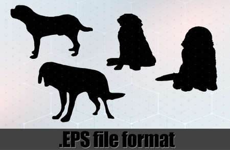 vector isolated maltese dog silhouette bundle epsのイラスト素材