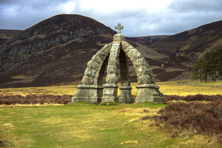 Queen's Well on the route to Mount Keen. Angus, Aberdeenshire, Scotland, UKのeditorial素材