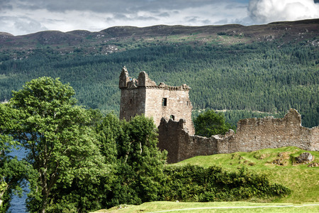 Urquhart Castle and Loch Ness. Inverness, Highlands, Scotland, UKの写真素材
