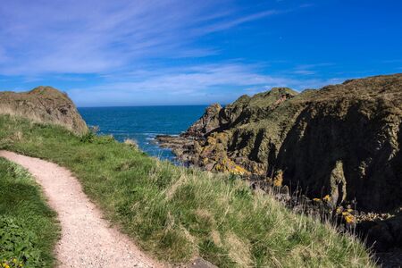 Longhaven Cliffs, Nature Reserve. Aberdeenshire, Scotland, UKの写真素材